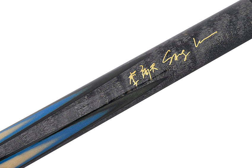 Predator Sang Lee 2-5 Gray-Stained Birdseye Maple with Black / Blue / Maple / Ebony Butterfly Points Special Edition Limited Pool Cue - Radial with Luxe Leather Wrap