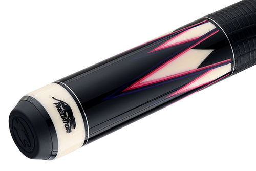 Predator Truesplice 16 Ebony Forearm with Purple and Pink Veneers Pool Cue with Lizard Wrap - Radial 5