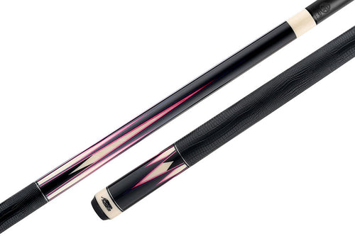 Predator Truesplice 16 Ebony Forearm with Purple and Pink Veneers Pool Cue with Lizard Wrap - Radial 8