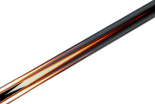 Predator Truesplice 16 Ebony Forearm with Red, Orange and Yellow Veneers Pool Cue with Lizard Wrap - Radial 6