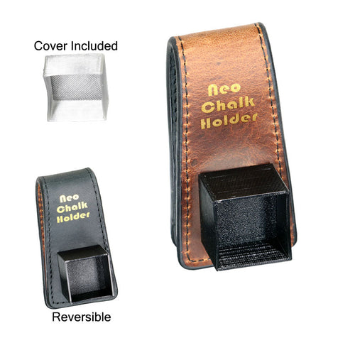 Dr. V's Square Leather Chalk Holder - Brown/Black Reversible Leather Base with Black Holder 2