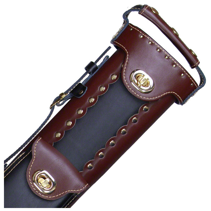 Instroke Leather Cowboy Series 3x5 Hard Cue Case - Chestnut/Black