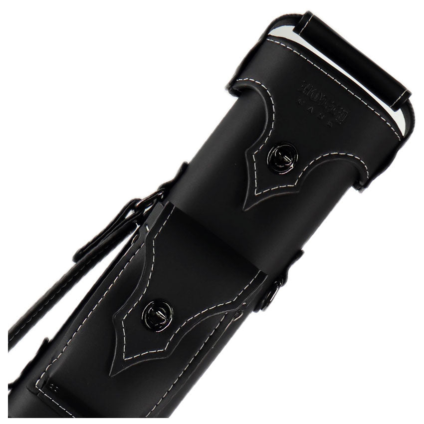 Holly Monochrome Series Pool Cue Case - White Stitched