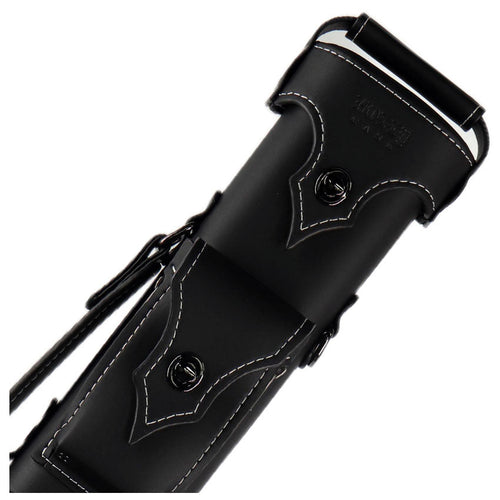 Holly Monochrome Series Pool Cue Case - White Stitched 1