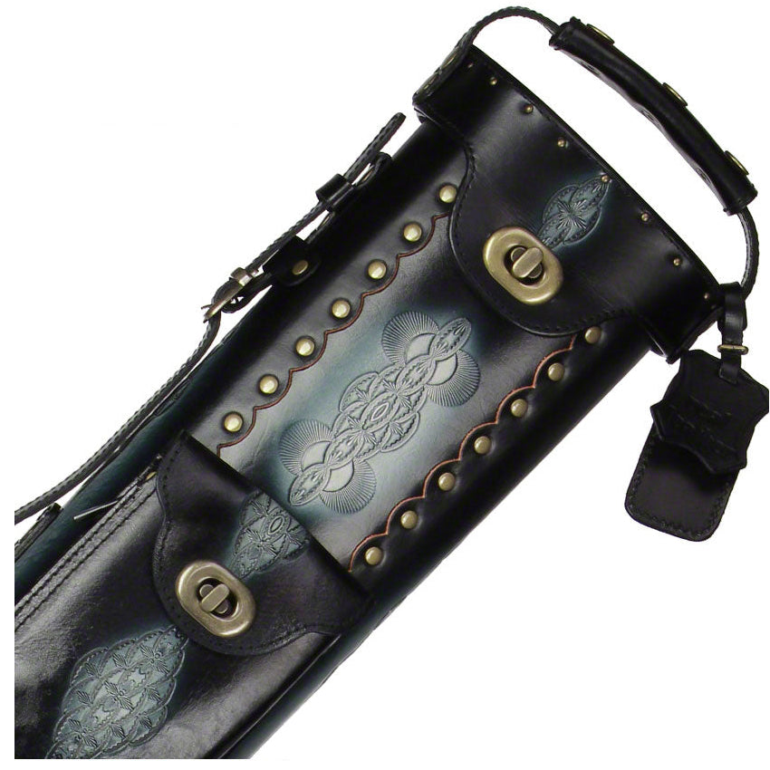 Instroke Saddle DO3 Series 2x4 Pool Cue Case - Black Air Brushed