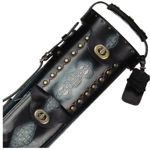 Instroke Saddle DO3 Series 2x4 Pool Cue Case - Black Air Brushed 1