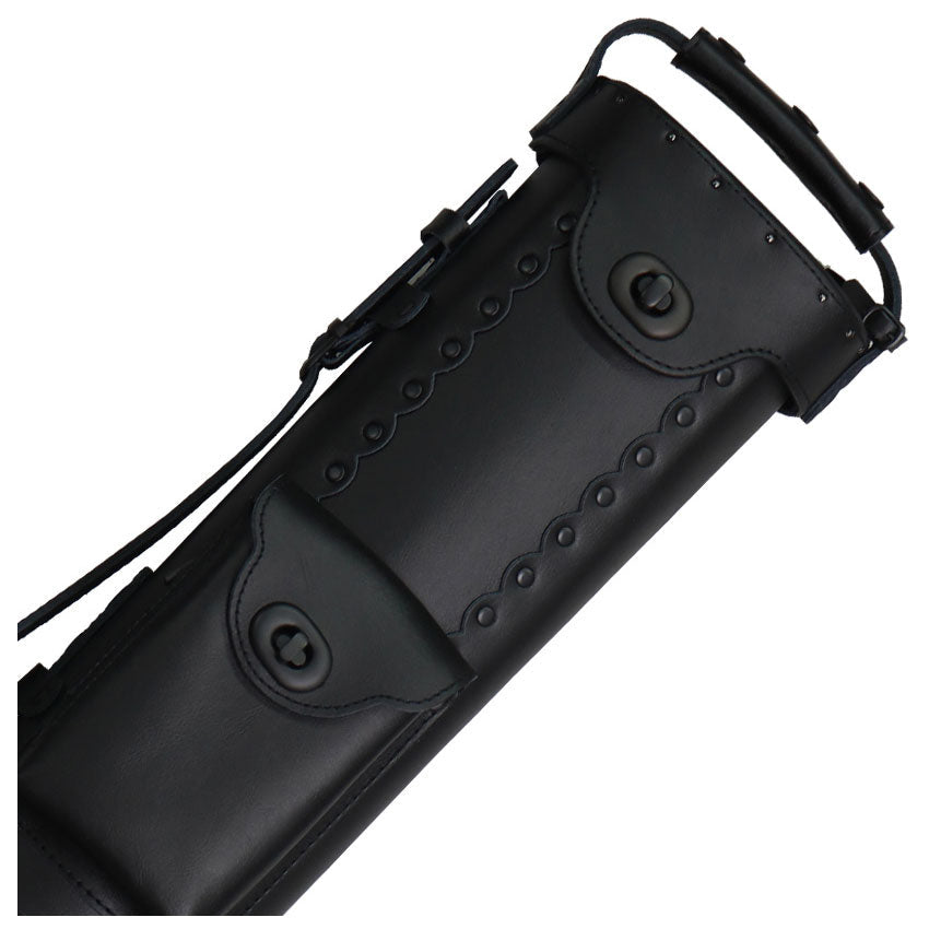 Instroke Leather Cowboy Series 3x5 Pool Cue Case - Black-Out