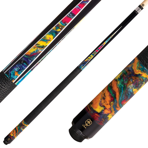 McDermott G904 G Series Pool Cue - Black Urethane with Hummingbird ShokRes Points and Textured Leather Wrap 1