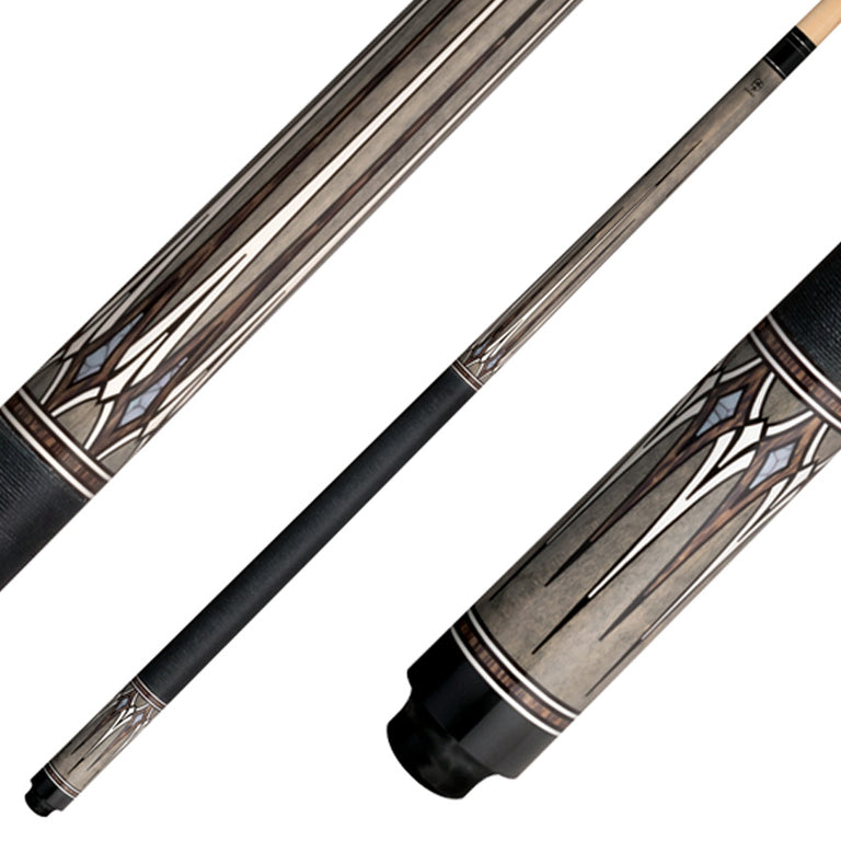 Lucky L79 Pool Cue - Gray Maple with Snakewood Graphic Points and Irish Linen Wrap