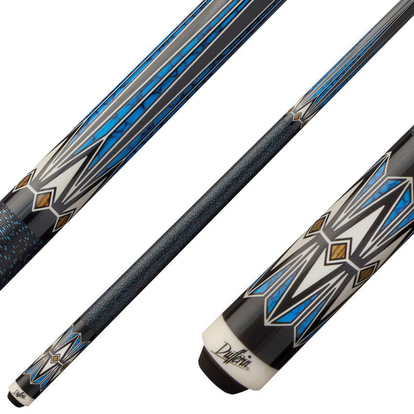 Dufferin D508 Pool Cue with Linen Wrap - Azure Wave