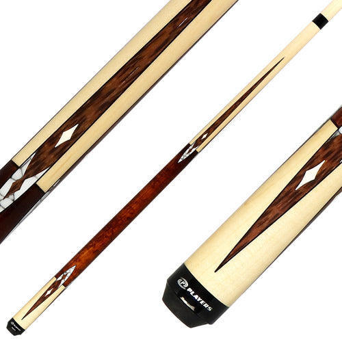 Players G4147 Graphic Pool Cue - Maple With White Recon Wrapless Cue 1