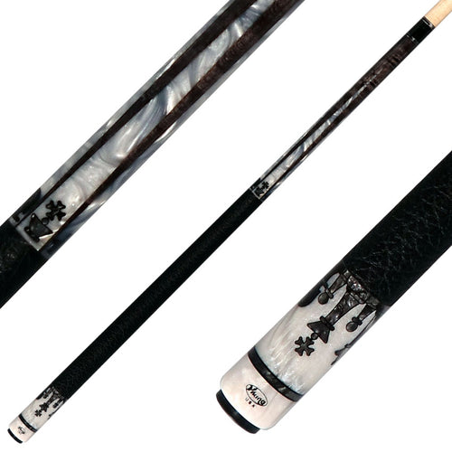 Viking DF1211 Defender Series Pool Cue - Smoke Gray with White Pearl Points and Smoke Pearl Chess Inlays 1
