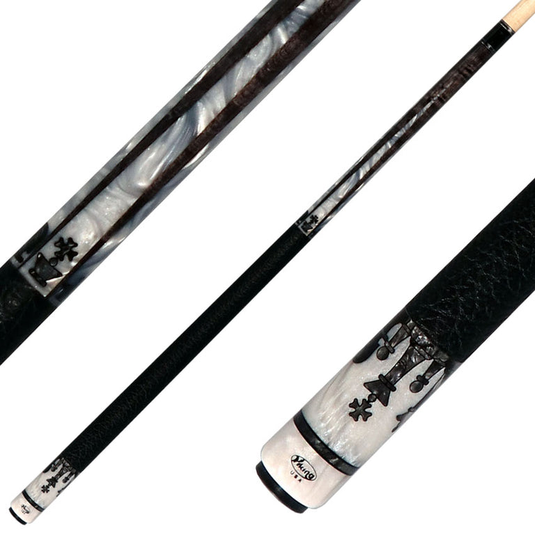 Viking DF1211 Defender Series Pool Cue - Smoke Gray with White Pearl Points and Smoke Pearl Chess Inlays