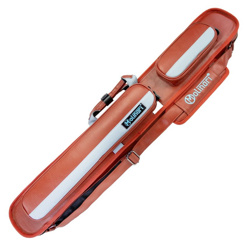 Molinari Classic Butterfly 2x4 Soft Cue Case - Brown / Light Blue