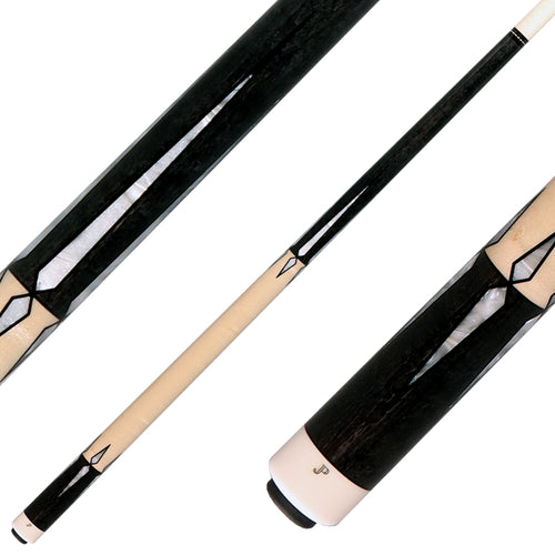J Pechauer JP10T JP T Series No Wrap Pool Cue - Carbon-Stained Maple with Sim. Ivory Points 1