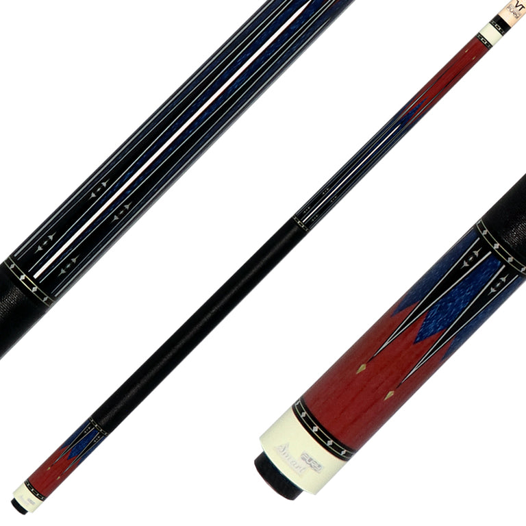 Fury VT3 Graphic Pool Cue with Pebble Grain Leather Wrap