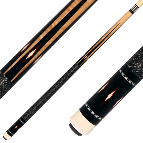 J Pechauer P14R Pro Series Pool Cue - Maple with Black Points and Cocobolo Inlays 1