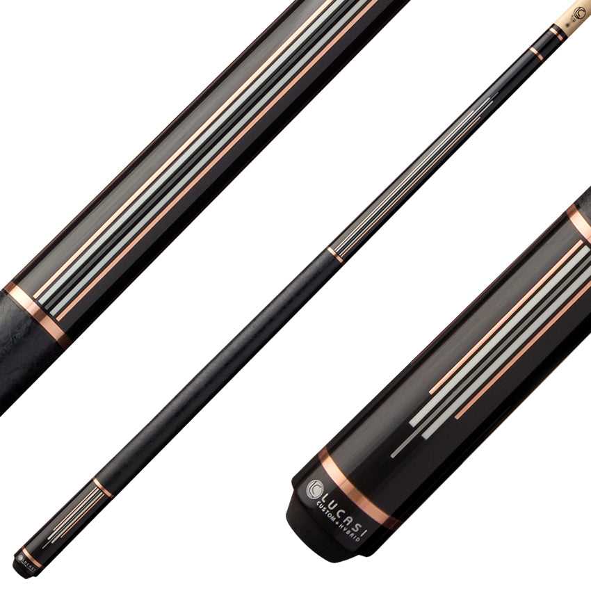 Lucasi Custom LCAD02 Art Deco Series Pool Cue - Rose Gold & Silver