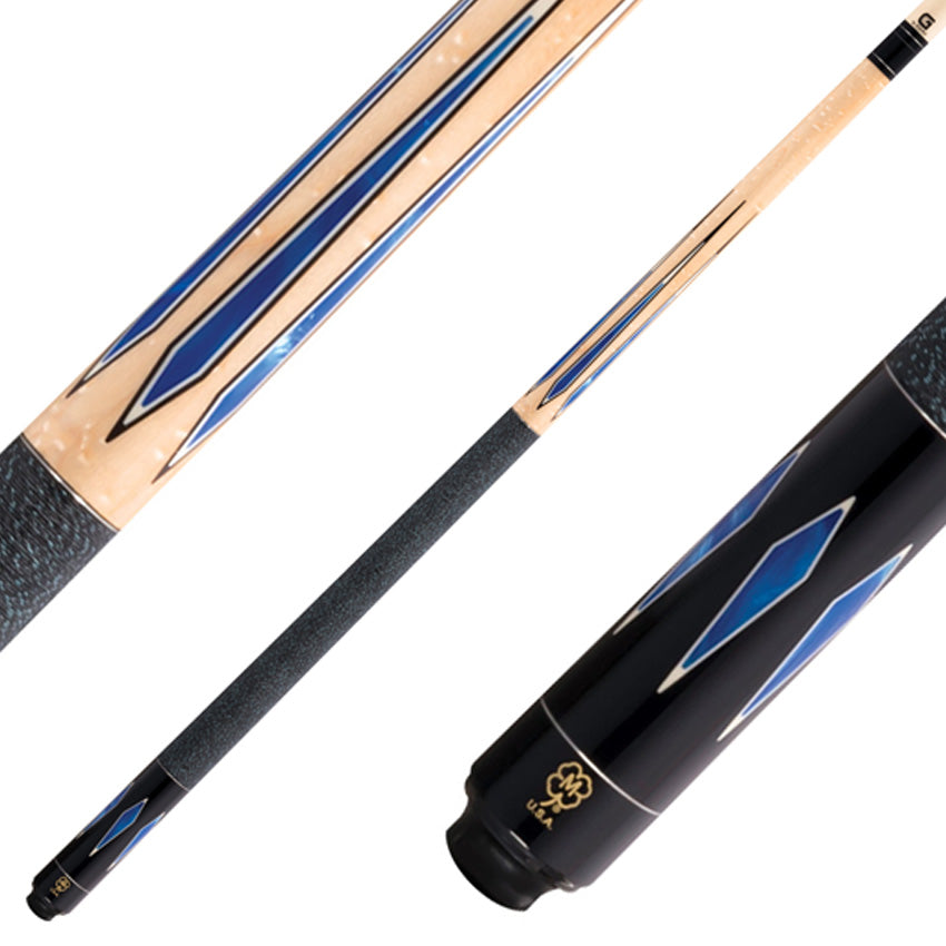 McDermott G324 G Series Pool Cue - Birdseye Maple with Blue Pearl Points and Irish Linen Wrap