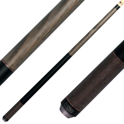 K2 KL118 No Wrap Pool Cue - Gray Stained Ash with 12.50mm LD Shaft 1