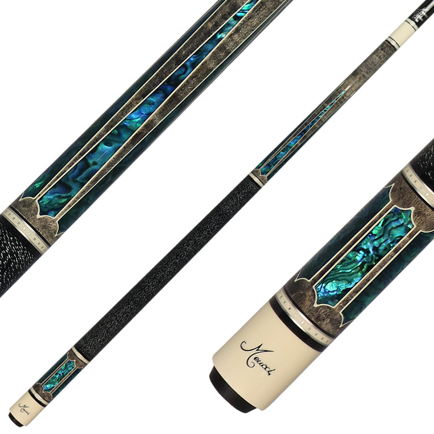 Meucci Century Series 2020GYBLBKWHC Pool Cue - Gray - Blue Pearl - Black/White Wrap with Carbon Shaft