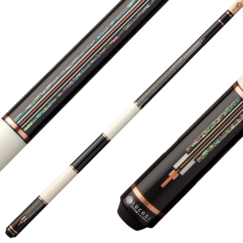 Lucasi Custom LCAD03 Art Deco Series Pool Cue - Rose Gold & Mother-of-Pearl