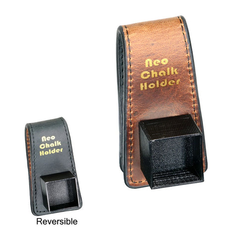 Dr. V's Square Leather Chalk Holder - Brown/Black Reversible Leather Base with Black Holder 1