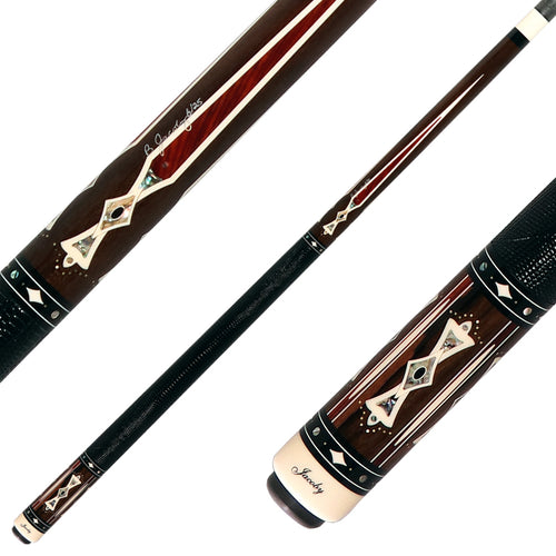 Jacoby HL4 Heritage Collection Pool Cue - Ziricote with Cocobolo Points and Abalone Inlays 1