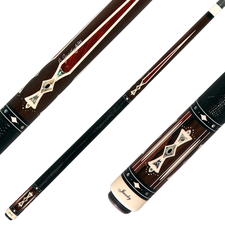 Jacoby HL4 Heritage Collection Pool Cue - Ziricote with Cocobolo Points and Abalone Inlays