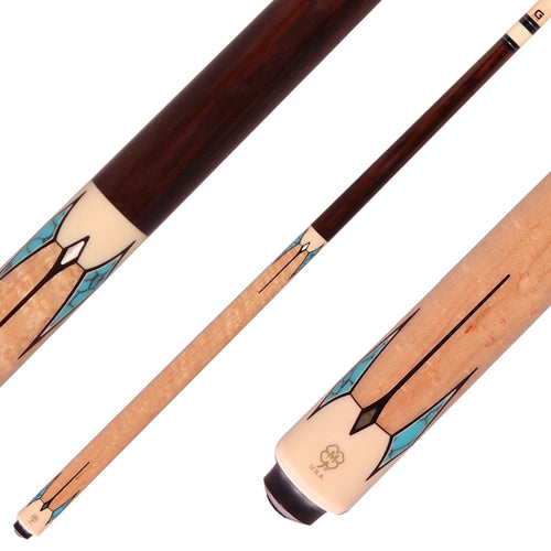 McDermott G411 G Series No Wrap Pool Cue - Rosewood with Birdseye Maple No Wrap Handle 1