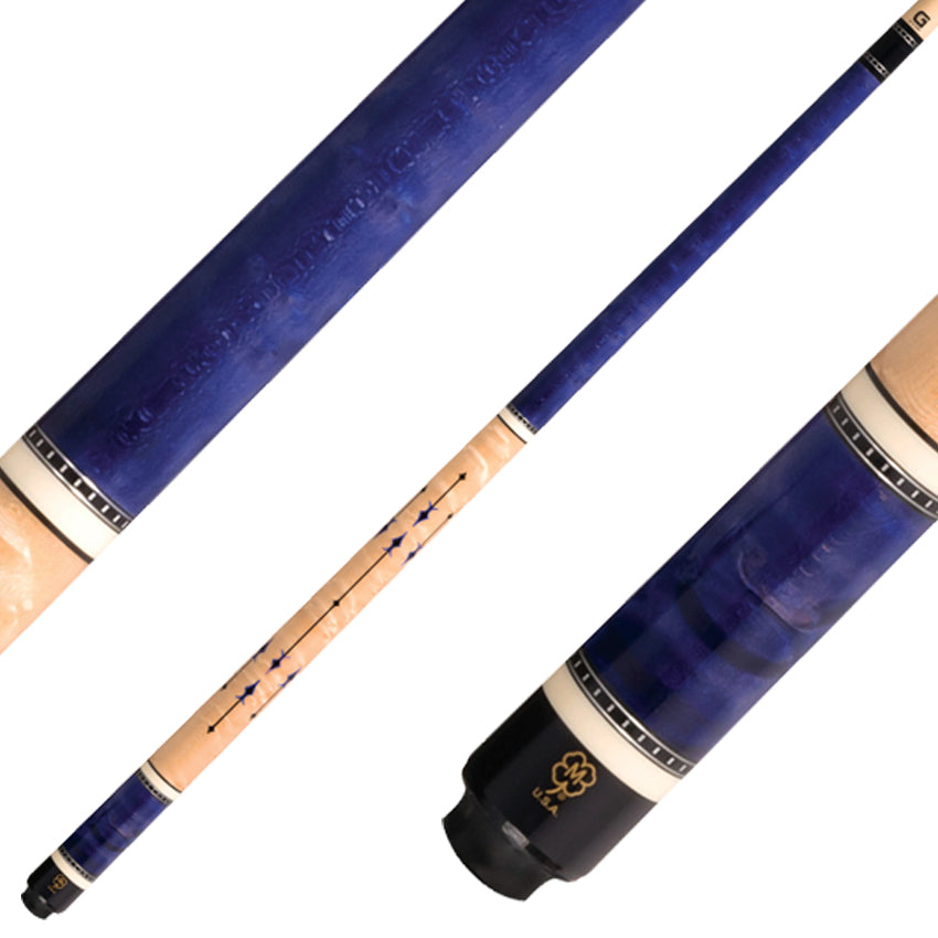 McDermott G418 G Series No Wrap Pool Cue - Purple Stained Maple with Birdseye Maple No Wrap handle