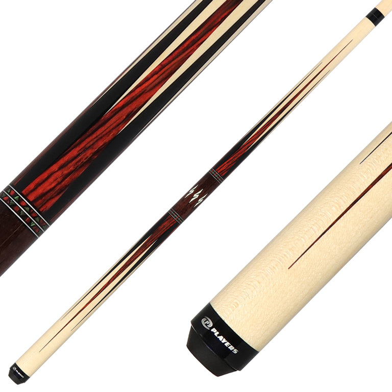 Players Maple with Black and Cocobolo Points Wrapless Graphic Series Pool Cue - G4149