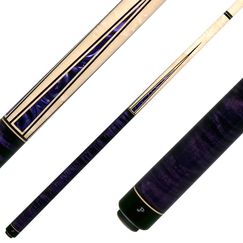J Pechauer JP08T JP T Series Natural-Stained Maple with Purple Point Inlays No Wrap Pool Cue 1