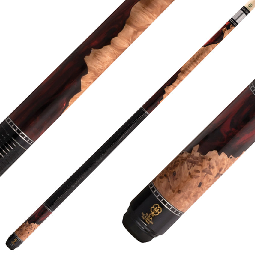 McDermott H1450 H-Series Pool Cue - Vampire Night ShokWood with Black Lizard Leather Wrap