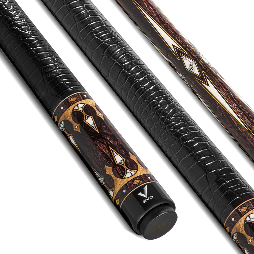EVO Crown Ancient Oak Leather Wrap Pool Cue