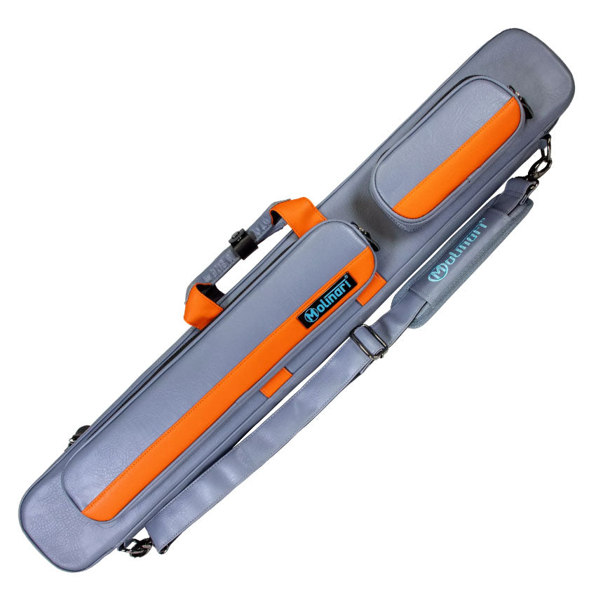 Molinari Flat Butterfly 2x4 Soft Cue Case - Gray / Orange