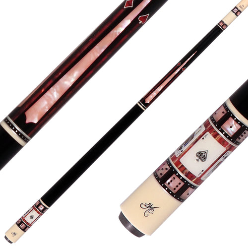 Meucci Casino Series Pool Cue - BMC Casino 9 Black/Pink with Pro Shaft 1