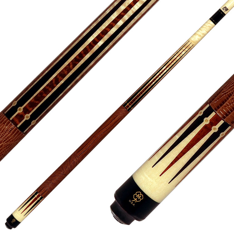McDermott MCD50F 50th Anniversary Series Pool Cue - Birdseye Maple with Snakewood and Ebony Points with G-Core Shaft and Commemorative 1x1 Case