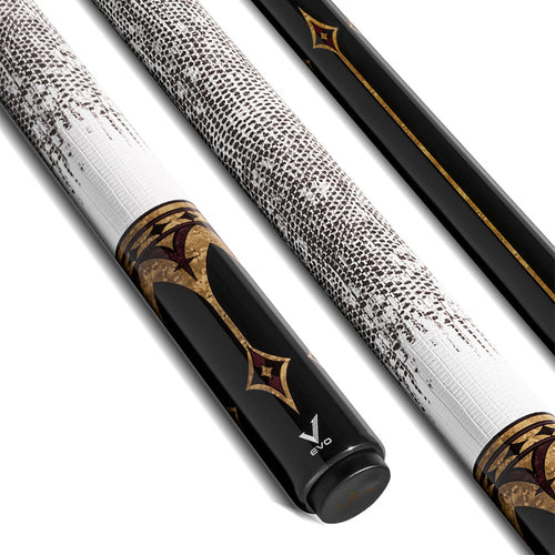 EVO Crown Royal Black Pool Cue with White Lizard Wrap 1