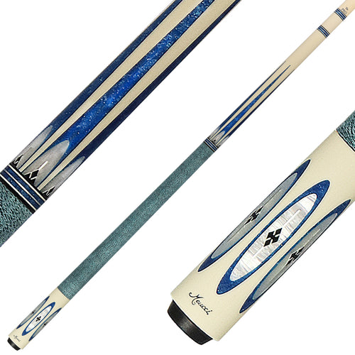 Meucci Ultra Piston UP-3 Pool Cue - German Elforyn and Metallic Blue Points with Pro Shaft - 1