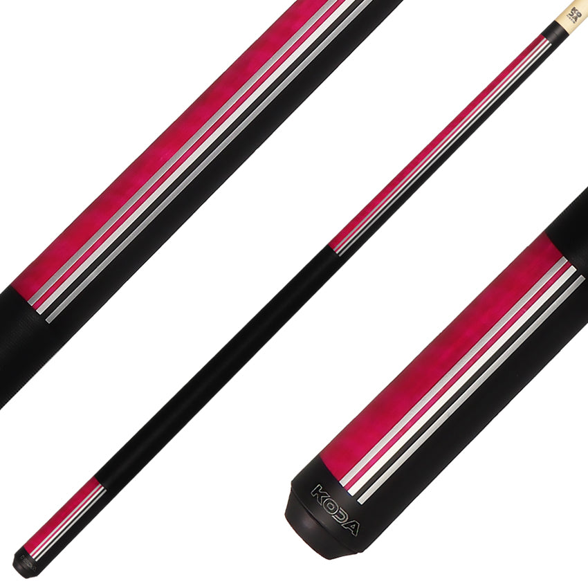 KODA KD29PK Pool Cue - Split Design Black and Pink Graphic