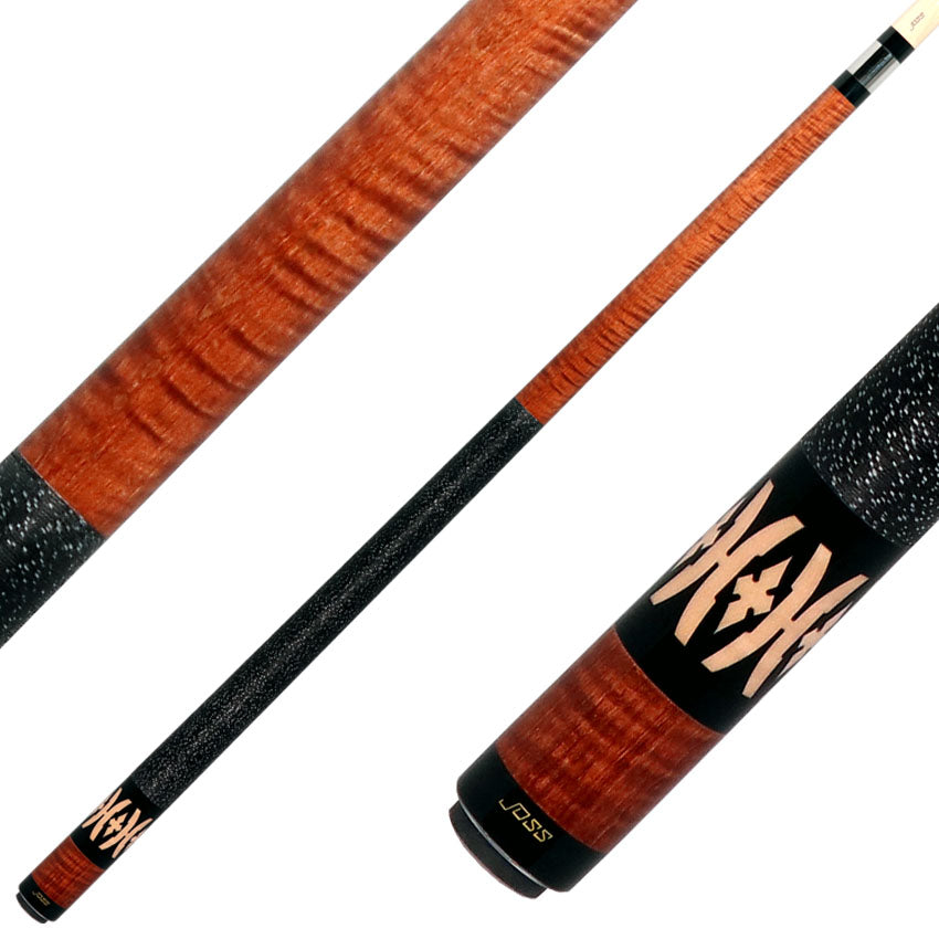 Joss JSM10-DIS Pool Cue - Nutmeg-Stained Curly Maple with Maple Inlays