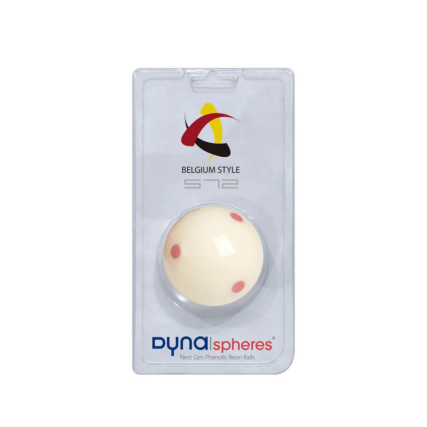 Dynaspheres DSCBBE572 Belgium 572 Cue Ball - 6 Red Dot