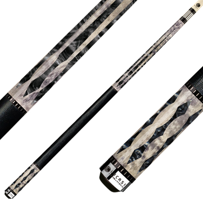 Lucasi Zero Flexpoint Gray Stained Marble Pete Pool Cue - LZ2004BK
