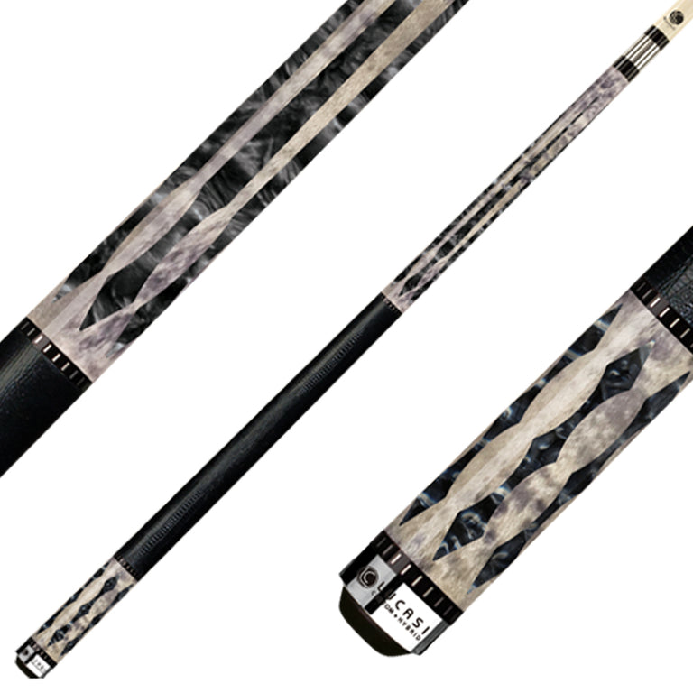 Lucasi Zero Flexpoint Gray Stained Marble Pete Pool Cue - LZ2004BK