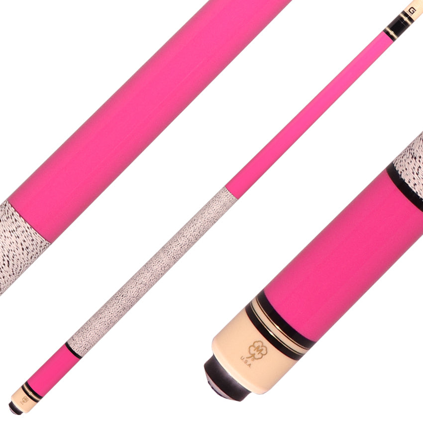 McDermott G205 G Series Cue - Pink Painted Birdseye Maple with Irish Linen Wrap