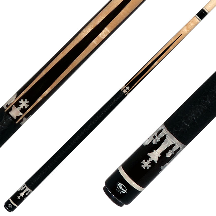 Viking DF1200 Defender Series Pool Cue - Maple with Ebony Points and White Pearl Chess Inlays