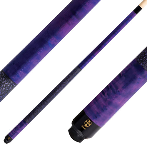 McDermott GS15 GS Series Pool Cue - Purple/Blue Washed Birdseye Maple with Irish Linen Wrap 1