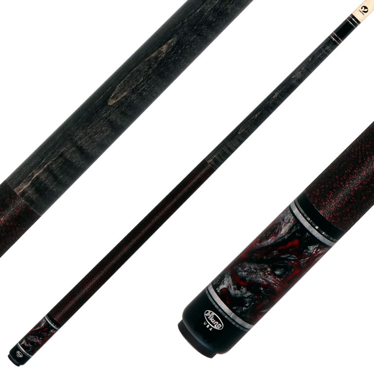 Viking TW0211 Twilight Series Play Cue - Smoke-Stained Curly Maple with Crimson Storm Premium Pearl