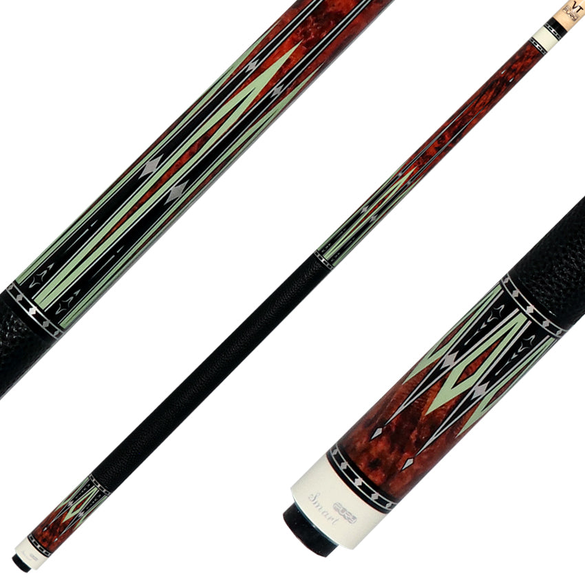 Fury VT2 Graphic Pool Cue with Pebble Grain Leather Wrap
